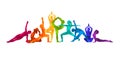 Detailed colorful silhouette yoga illustration. Fitness Concept. Gymnastics. AerobicsSport