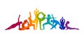 Detailed colorful silhouette yoga illustration. Fitness Concept. Gymnastics. AerobicsSport