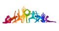 Detailed colorful silhouette yoga illustration. Fitness Concept. Gymnastics. AerobicsSport