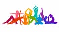 Detailed colorful silhouette yoga illustration. Fitness Concept. Gymnastics. AerobicsSport