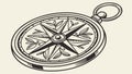 Detailed Compass with Nautical Star, Guiding Exploration, Navigation, vector design Generative AI Royalty Free Stock Photo