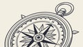 Detailed Compass Rose, Classic Navigation and Directional Symbol, vector design Generative AI Royalty Free Stock Photo
