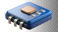 Computer chip, microchip for technology and electronics themes png transparent image Generative AI