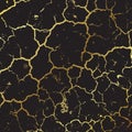 Detailed cracked grunge texture in gold and black