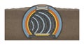 Tunnel Construction Cross Section with Concrete Lining Royalty Free Stock Photo
