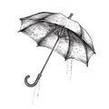 Detailed Crosshatched Umbrella Illustration With Realistic Light And Shadow