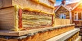 Detailed CrossSection of Exterior Insulation A VintageInspired Look at Layered Materials and Construction Techniques Royalty Free Stock Photo
