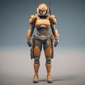 Detailed 3d Anime Character Design Of A Skilled Captain In High-mobility Mechanical Armor On Mars