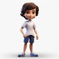 Detailed 3d Cartoon Scene With Young Boy In Shorts