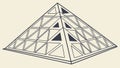 Detailed 3D geometric pyramid structure with depth, vector design Generative AI Royalty Free Stock Photo