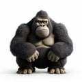 Detailed 3d Gorilla Illustration: Pixar Style Character Design