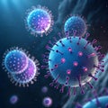 Close-up 3D illustration of viruses Royalty Free Stock Photo
