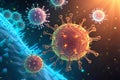 Viral Infection and Pandemic Concept - 3D Illustration Royalty Free Stock Photo