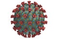 Detailed 3D image of COVID-19 SARS virus structure. Virion of MERS-CoV pneumonia Coronaviridae