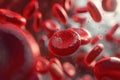 Detailed 3D image of red blood cells close-up, high-resolution microscopic view