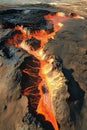 Detailed 3D LiDAR GIS map of a volcanic landscape featuring elevation lava flow paths and crater topography.