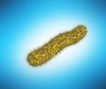 Detailed 3d medical illustration of virusesm bacteria on blue ba