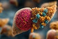 Microscopic Liver Cell Structure Detailed 3D Medical Illustration of Liver with Cellular Components AI generated. Royalty Free Stock Photo