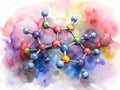 Detailed 3D Molecular Model of Nicotinamide Mononucleotide NMN BetaConfiguration Atomic Structure and Chemical Formula Royalty Free Stock Photo
