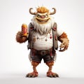 Detailed 3d Monster Holding A Beer - High-quality Fashion Character