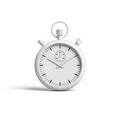 White Stopwatch Timer with Black Markings on a White Background clock measurement Royalty Free Stock Photo