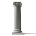 Ancient Greek Ionic Column with Volutes and Fluted Shaft on White Background architecture Royalty Free Stock Photo