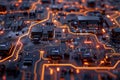 4 Detailed 3D render of complex technological circuit board background