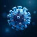 Microscopic View of a Coronavirus Particle Detailed 3D Render of a Virus Cell Structure