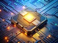 Detailed 3D Render of a Green SIM Card Chip Unveiling the Intricate Microcircuitry of Modern Mobile Communication