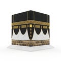 3D Render of the Kaaba in Mecca with Black Cloth and Gold Embellishments on White Background Royalty Free Stock Photo