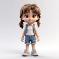 Detailed 3d Render Of Lucy, A Cartoon Kid In Teen Girl Attire