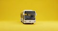 Modern White City Bus on Yellow Background Royalty Free Stock Photo