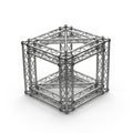 3D Rendered Metal Stage Lighting Truss Cube Structure on White Background image photo Royalty Free Stock Photo