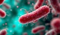 Microscopic Bacteria 3d Render Red Closeup Royalty Free Stock Photo
