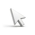3D Rendered White Computer Mouse Cursor Arrow Icon on White Background pointer Royalty Free Stock Photo