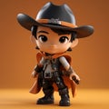 Detailed 3d Rendered Cartoon Boy In Cowboy Hat - Kawacy Style