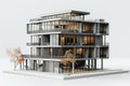 Detailed 3d rendering of architectural model for real estate and construction visualization