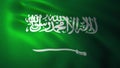 Detailed 3d rendering closeup of the flag of Saudi Arabia. Flag has a detailed realistic fabric texture