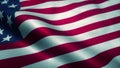 Detailed 3d rendering closeup of the flag of the United States of America. Flag has a detailed realistic fabric texture. 3d