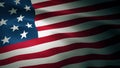 Detailed 3d rendering closeup of the flag of the United States of America. Flag has a detailed realistic fabric texture