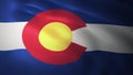 Detailed 3d rendering closeup of the flag of the US State of Colorado. Flag has a detailed realistic fabric texture