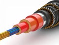 Cross-Section of a High Voltage Power Cable Royalty Free Stock Photo
