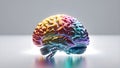 3D digital rendering of a human brain model on a table surface Royalty Free Stock Photo