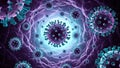 Coronavirus Particles in Microscopic Environment Royalty Free Stock Photo