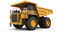 Massive Yellow Mining Dump Truck On White Background Royalty Free Stock Photo