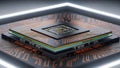 Advanced Microprocessor on Circuit Board Royalty Free Stock Photo