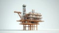 Detailed 3d rendering of offshore oil and gas platform on white background Royalty Free Stock Photo