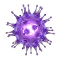 Detailed 3D Rendering of a Purple Virus Particle with Spikes on White Background bacteria Royalty Free Stock Photo
