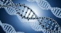 3D Rendering of DNA Double Helix Structures in a Blue Gradient Background deoxyribonucleic acid Royalty Free Stock Photo
