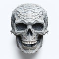 Detailed 3d Renderings Of Machine-made Skull: Intricate, Symmetrical, Horror-inspired Royalty Free Stock Photo